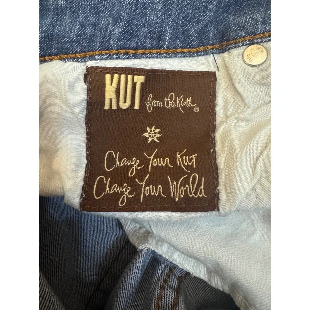 KUT from the Kloth Catherine Boyfriend Jeans Medium Wash Distressed Blue Size 6